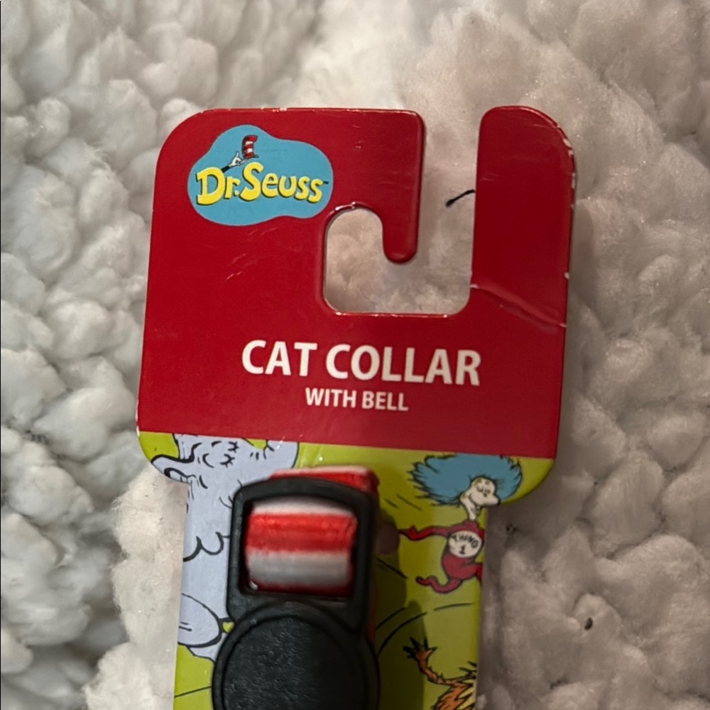 Dr. Seuss Red and White cat Collar - Picture 3 of 5